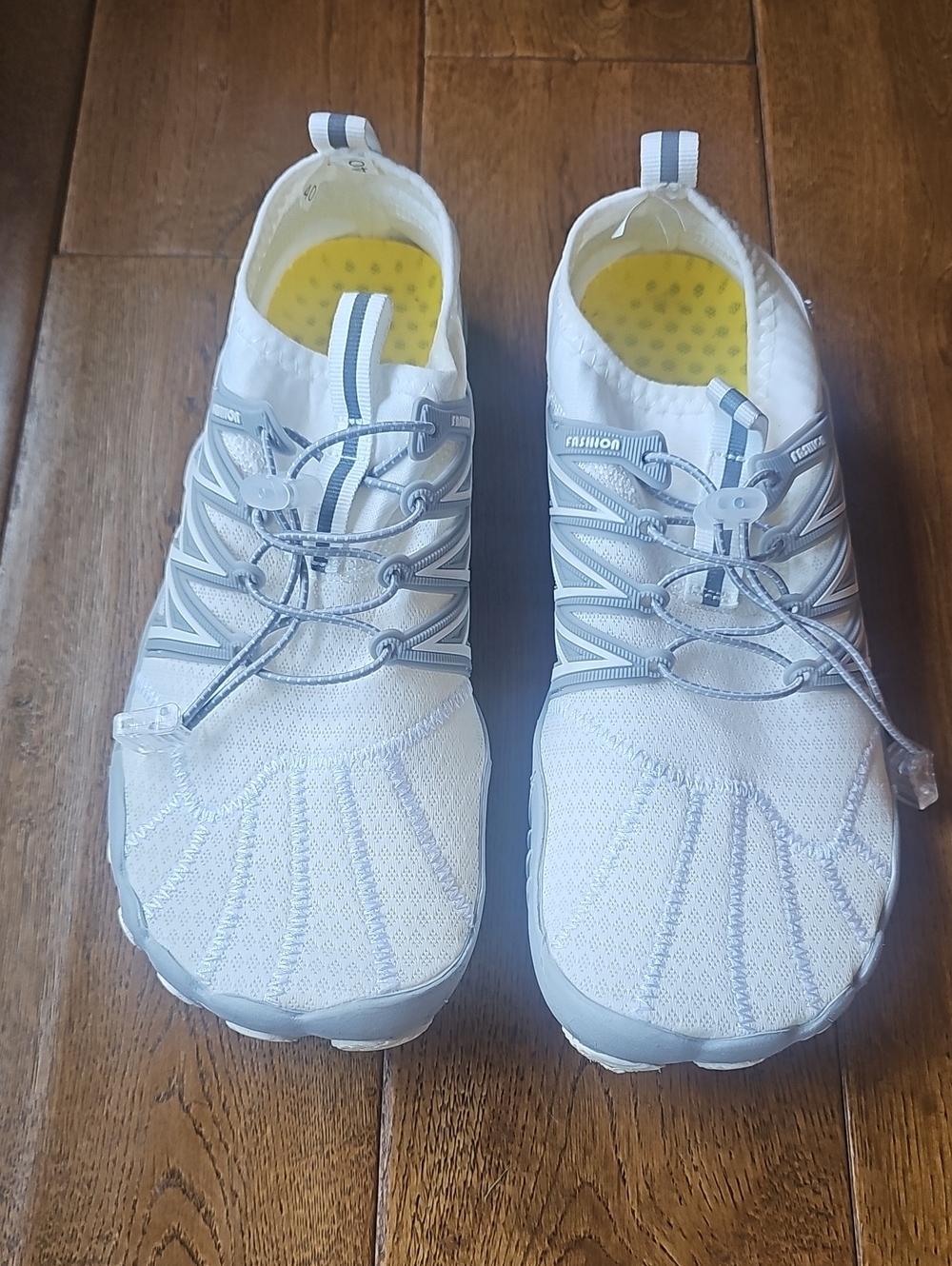 White Knit Athletic Slip-On Sneakers (Never Worn)